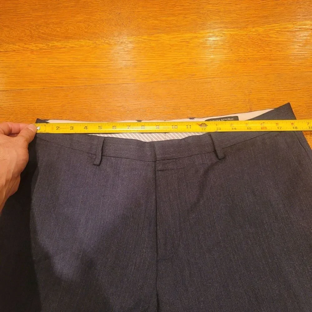 Banana Republic Tailored Slim Fit Wool Stretch Pants 36x34 Gray